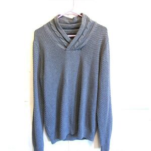 Women Sweater Medium Tight Knit Gray Long Sleeve High Neck Sean John